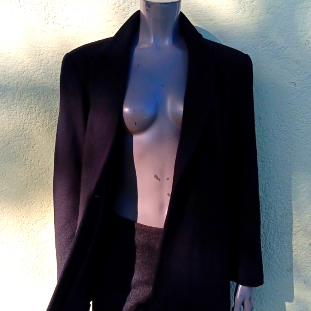 NORTON Mc NORTON PETITES LADIES PURE WOOLMARK  VINTAGE BLACK LUXURY BLAZER - Picture 10 of 17